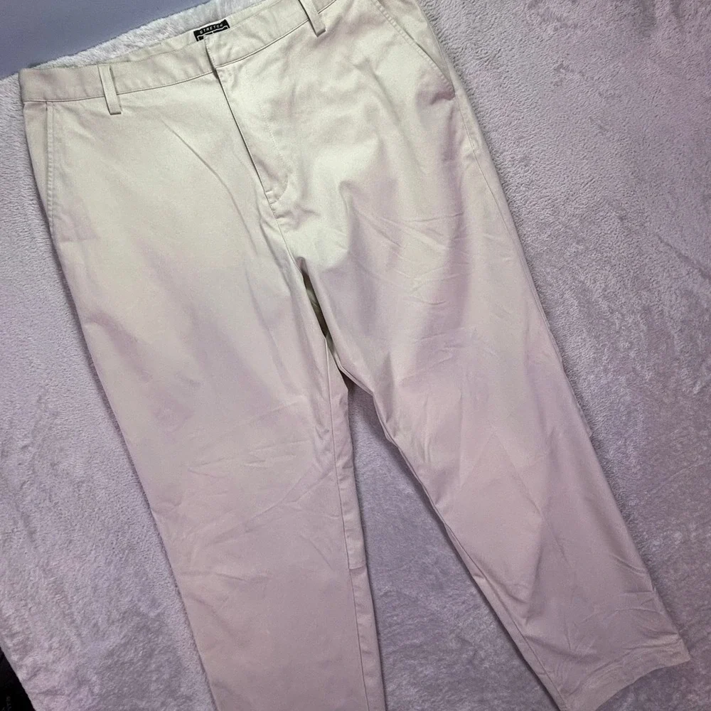 Adidas Mens Golf Pants Sz 36x32 Beige Khaki Stretch Performance Chinos AE7002